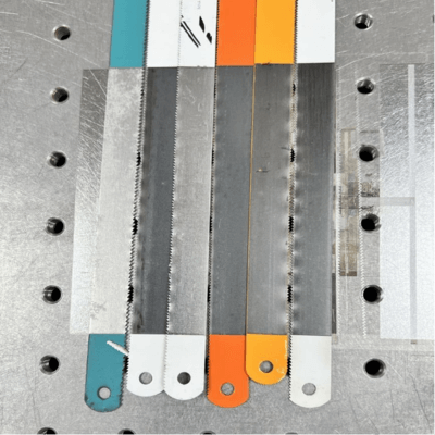 Saw web laser cleaning